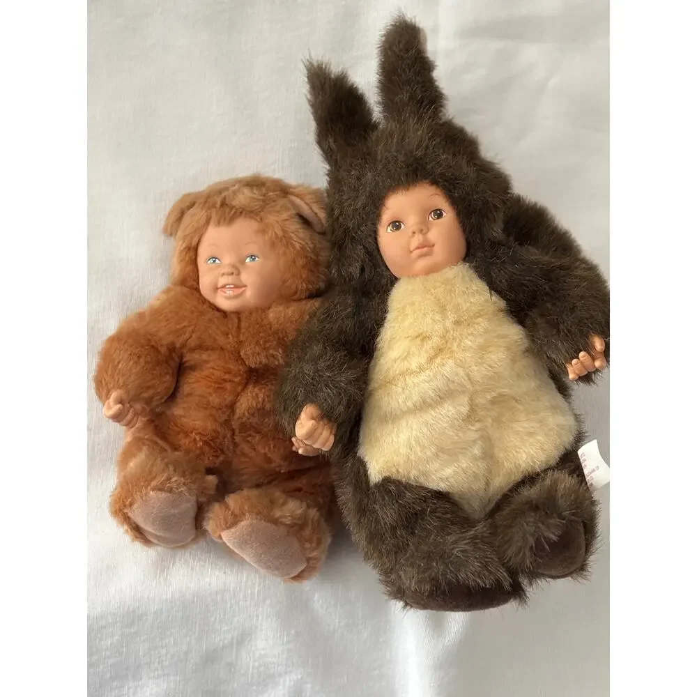 Vintage Anne Geddes Dolls Lot of 2 Bear, Rabbit